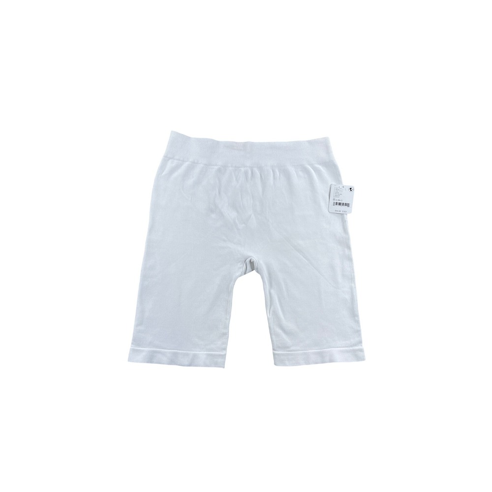 Free People Intimately FP White Ribbed Seamless Biker Shorts OB991029 M/L NWT